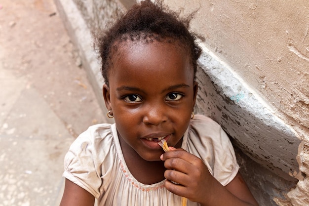 Retrato de uma menina de Zanzibar. Tanzânia