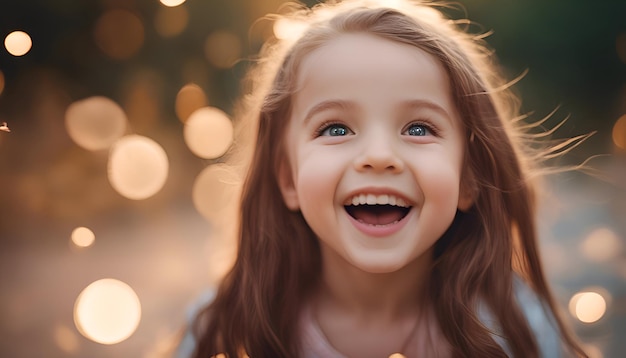 retrato de uma menina em um fundo de bokeh