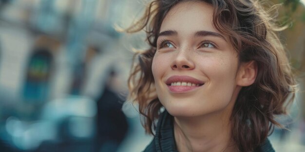 retrato de uma menina sorridente IA generativa