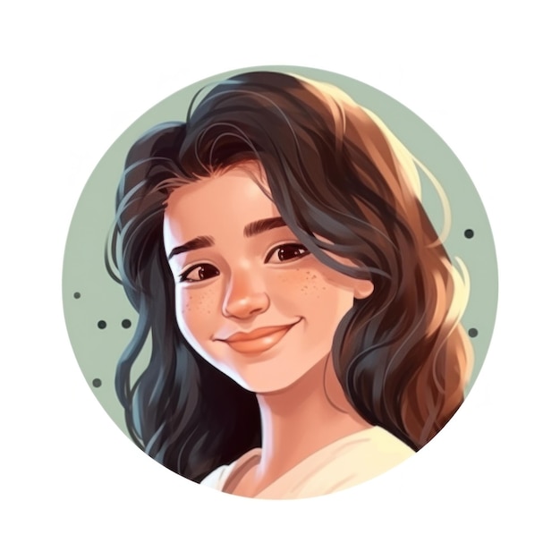 Foto retrato de uma menina sorridente para foto de perfil ilustração generative aixd