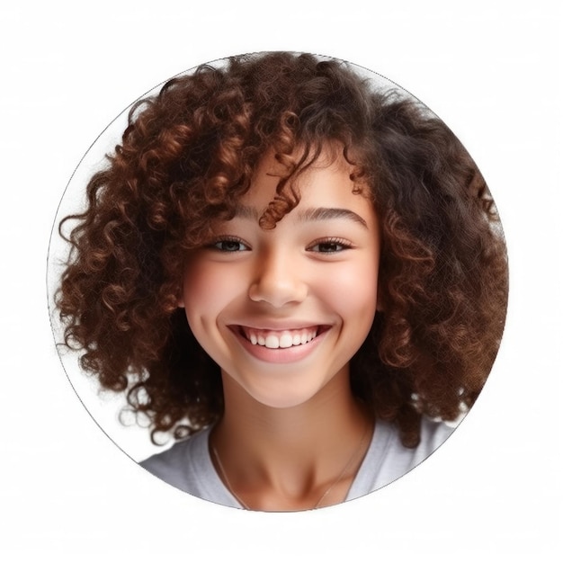 Retrato de uma menina sorridente para foto de perfil Ilustração Generative AIxD