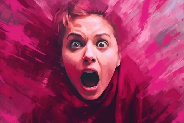 Retrato de uma mulher assustada