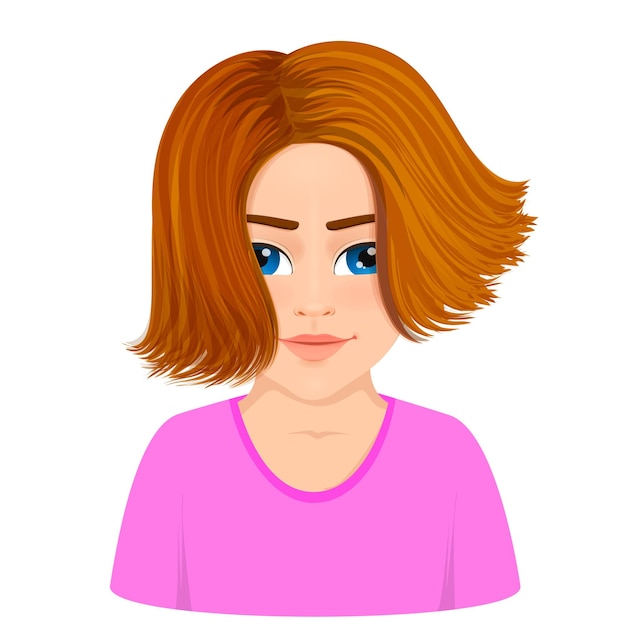 Retrato de uma mulher bonita com cabelo curto