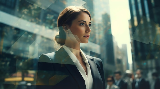 Retrato de uma mulher de negócios de sucesso rede neural AI gerada