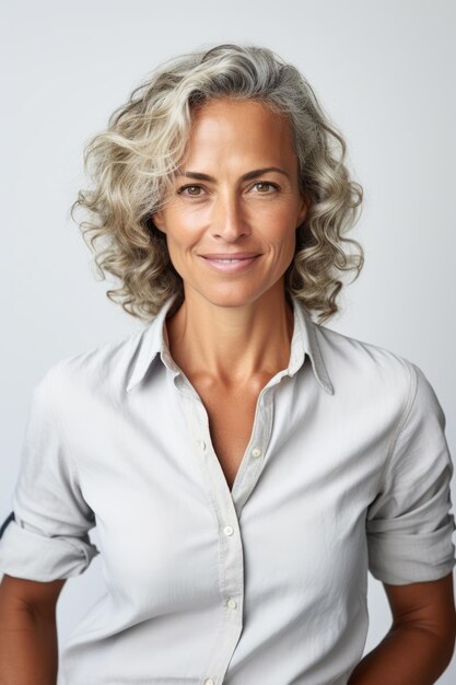 Foto retrato de uma mulher de negócios sorridente com um olhar confiante