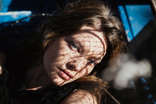 Retrato de uma mulher em close-up