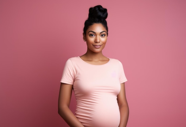 Retrato de uma mulher grávida afro-americana