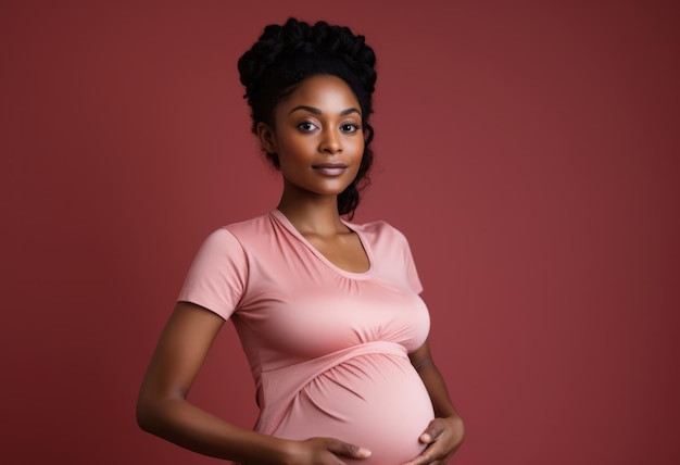 Retrato de uma mulher grávida afro-americana