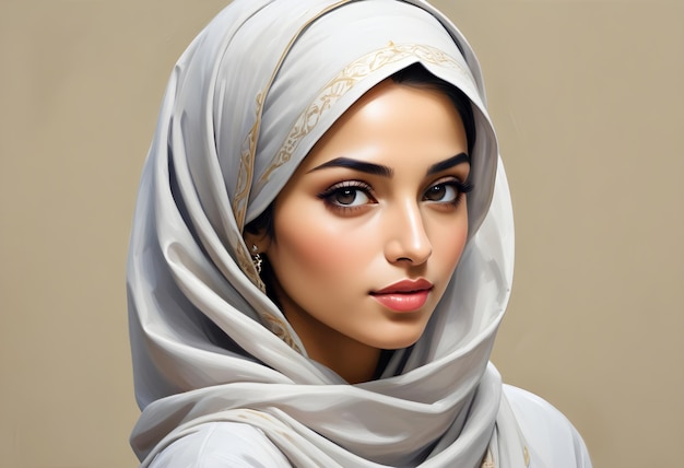 Foto retrato de uma mulher muçulmana