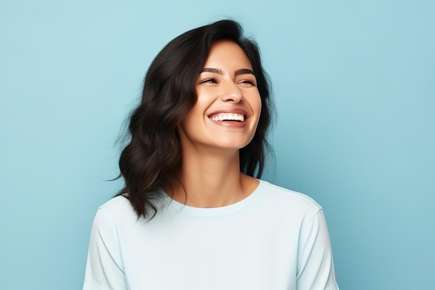 retrato de uma mulher satisfeita na casa dos 30 anos