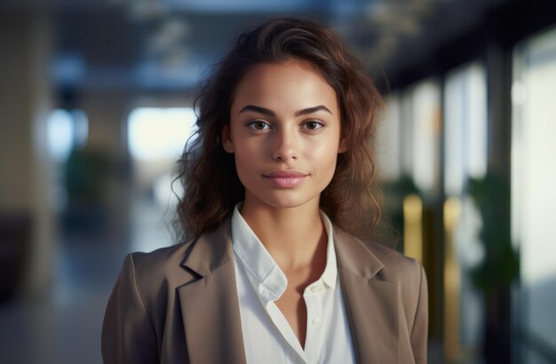 Retrato de uma mulher trabalhadora confiante