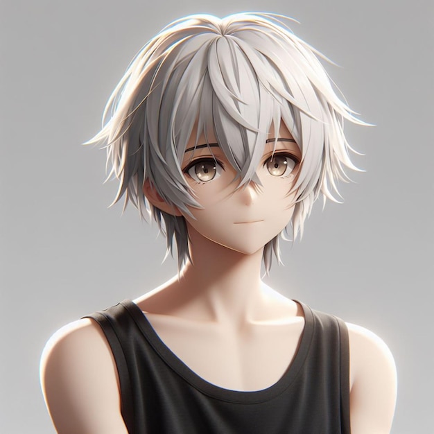 retrato de uma personagem de anime em 3D