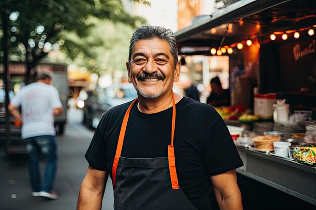 Foto retrato de uma pessoa sorridente na vida cotidiana