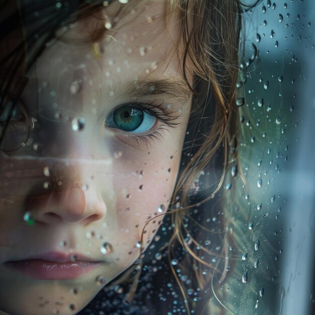 Foto retrato de uma vida orfa lutando e resiliência de uma criança sem pais navegando através de desafios com esperança e determinação em um mundo de incerteza