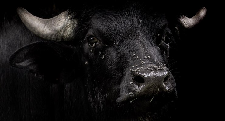 Foto retrato de vaca em close-up