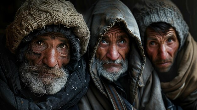 retrato de velha pobreza pessoas pobres