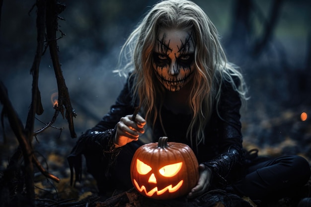 Retrato de demonio de Halloween
