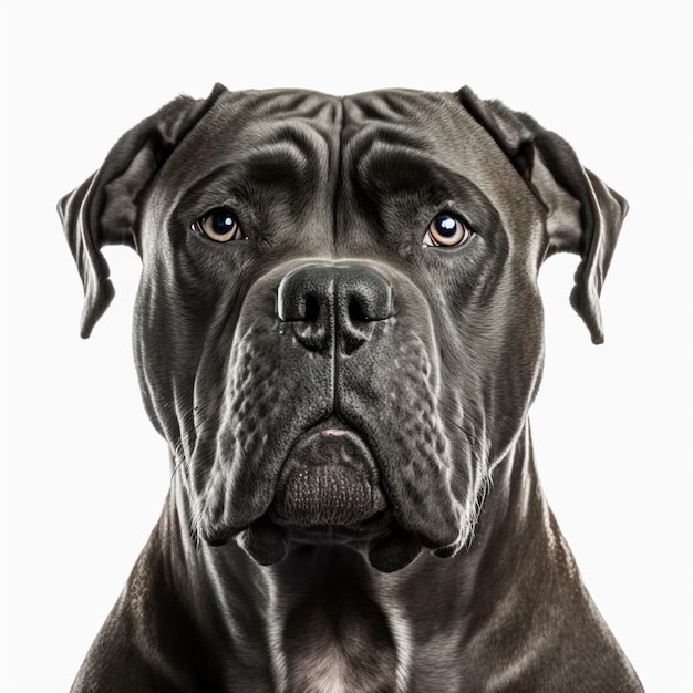 Retrato deslumbrante Italiano cane corso perro retrato en fondo blanco aislado