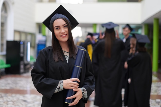 Foto retrato del día de la graduación