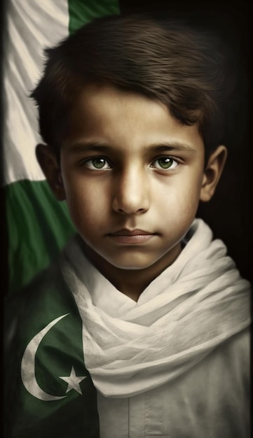 Retrato del día de la independencia de pakistán del pueblo paquistaní 14 de agosto ai imae