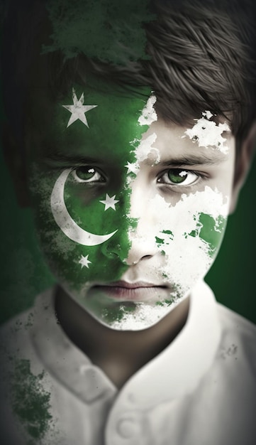 Foto retrato del día de la independencia de pakistán del pueblo paquistaní 14 de agosto ai imae