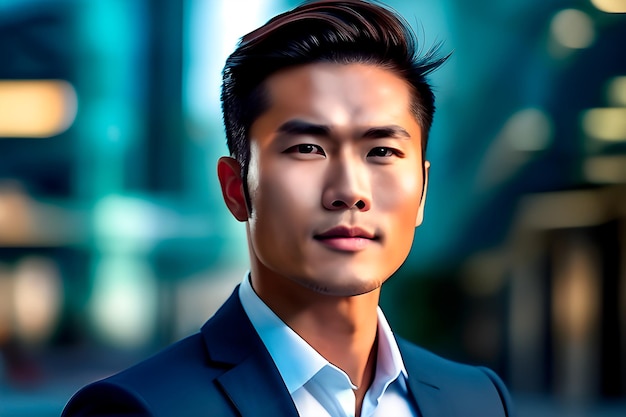 Retrato de un director ejecutivo asiático de mediana edad