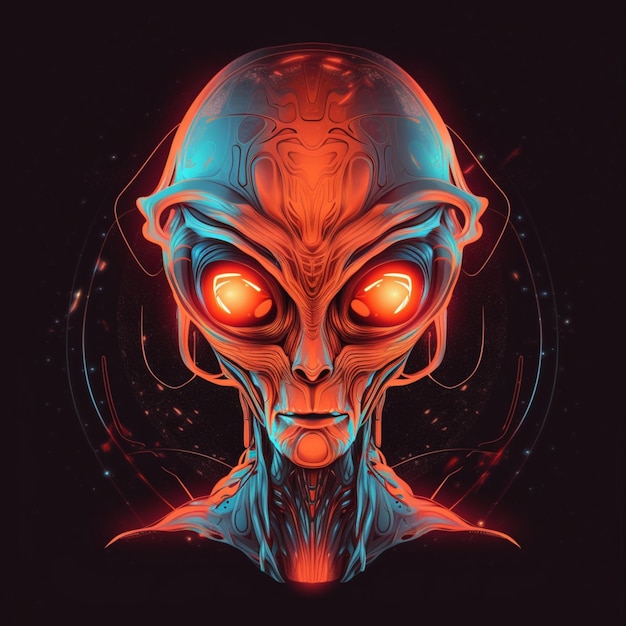 retrato de diseño de ilustración alienígena