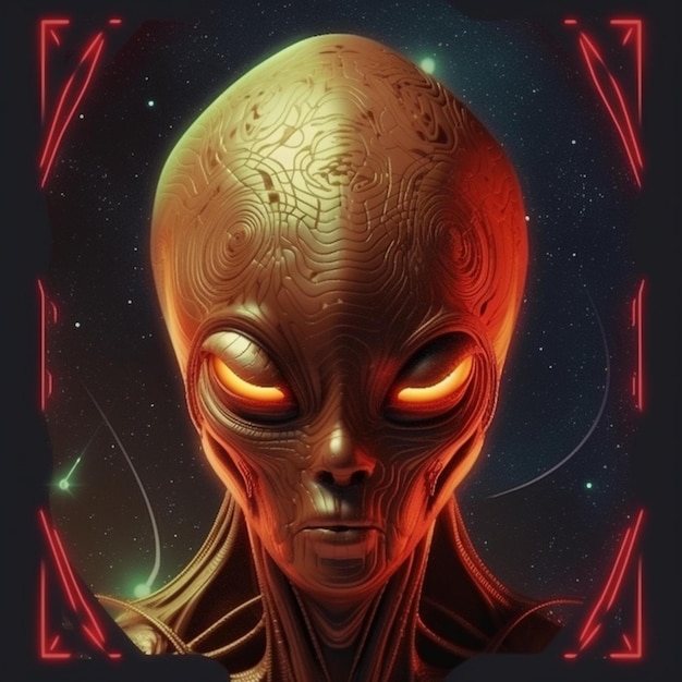 retrato de diseño de ilustración alienígena