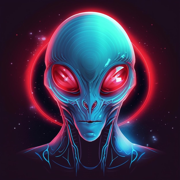 retrato de diseño de ilustración alienígena