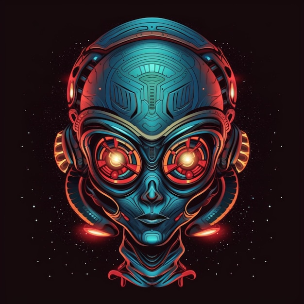 retrato de diseño de ilustración alienígena
