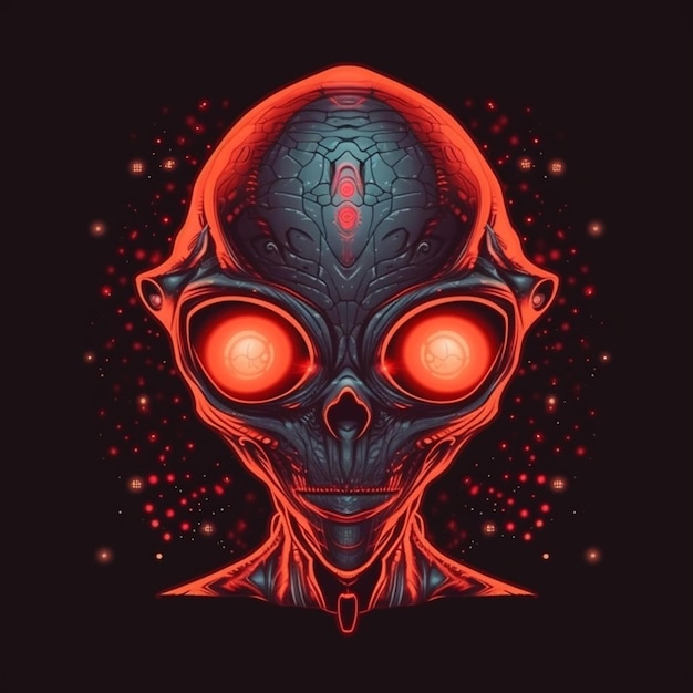 retrato de diseño de ilustración alienígena