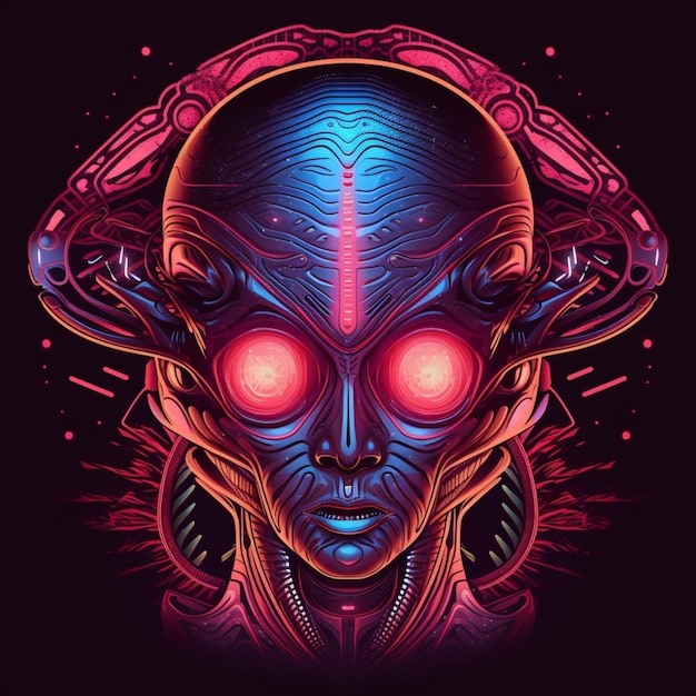 retrato de diseño de ilustración alienígena