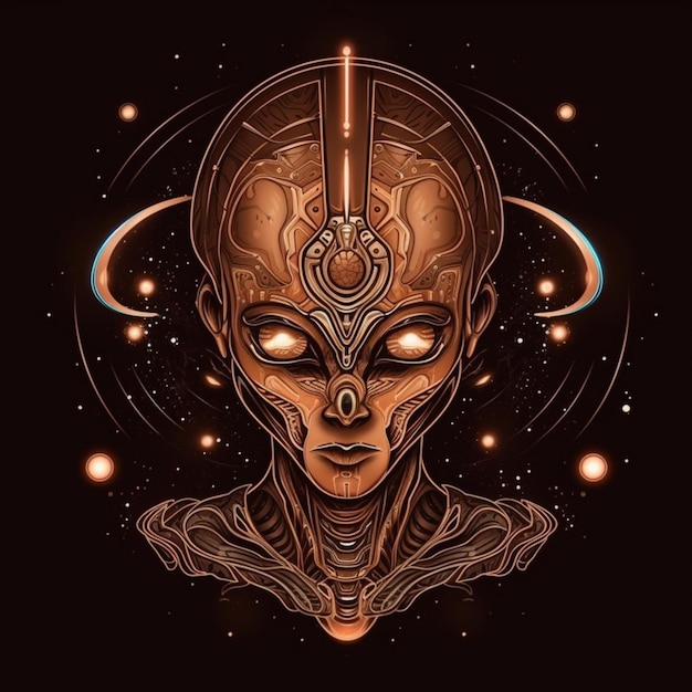 retrato de diseño de ilustración alienígena