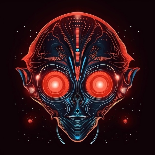 retrato de diseño de ilustración alienígena