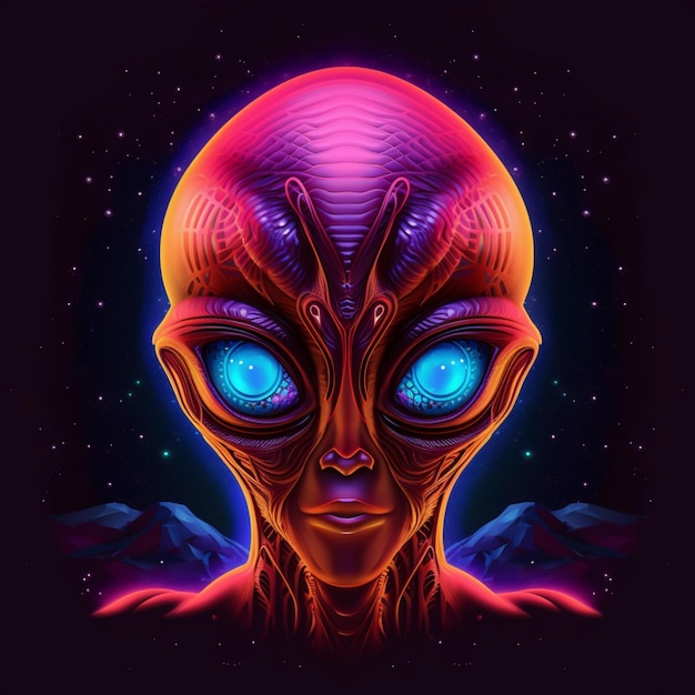 retrato de diseño de ilustración alienígena