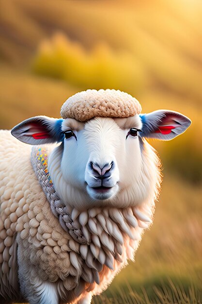 Retrato divertido de ovejas