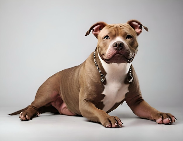 Retrato do cão pitbull americano