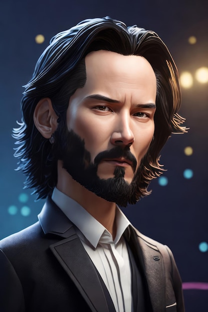 Retrato do personagem Keanu Reeves