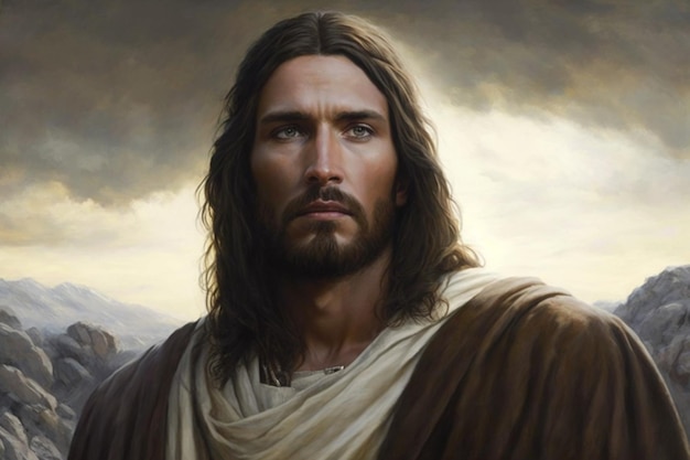 Retrato do rosto de Jesus Cristo
