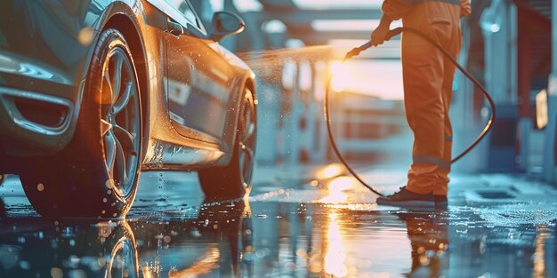 Foto retrato do serviço de simulação de cuidados digitais do carro