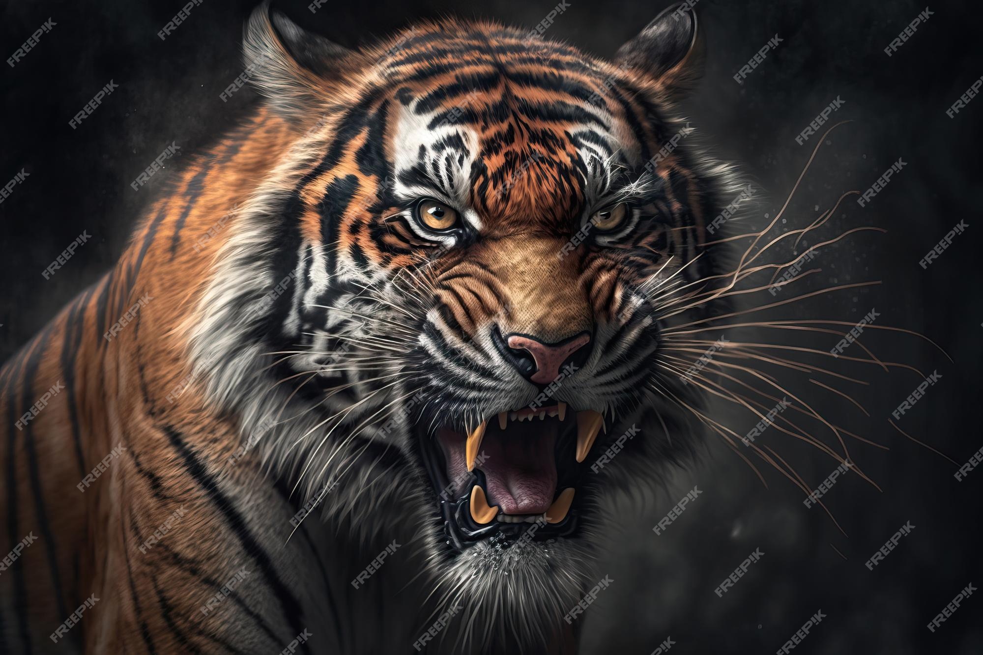 siberian tigre retrato, digital pintura, 3d ilustração., ai generativo  imagem 23604915 Foto de stock no Vecteezy