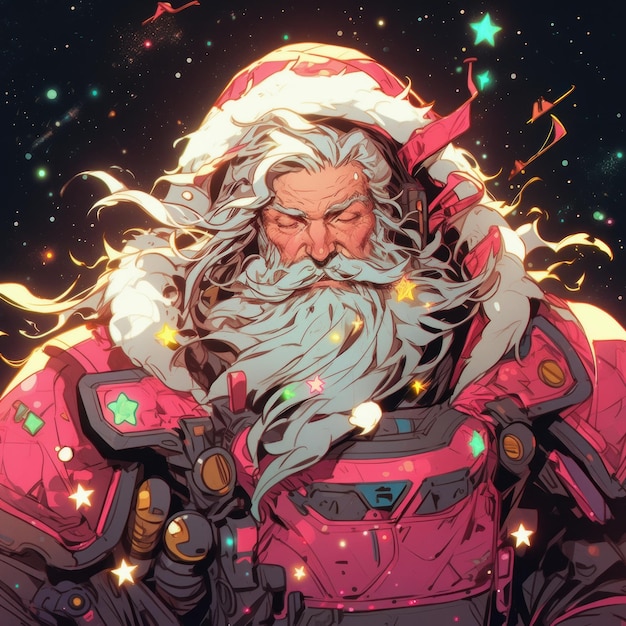 retrato dramático de Papá Noel en la Navidad