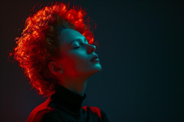 Foto retrato elegante de una chica sobre un fondo oscuro