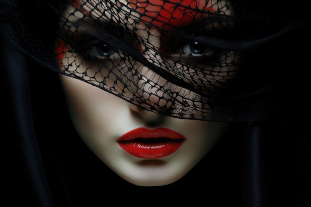 Retrato elegante de uma garota misteriosa mascarada incógnita enigma mistério bola de máscara segredo de luxo
