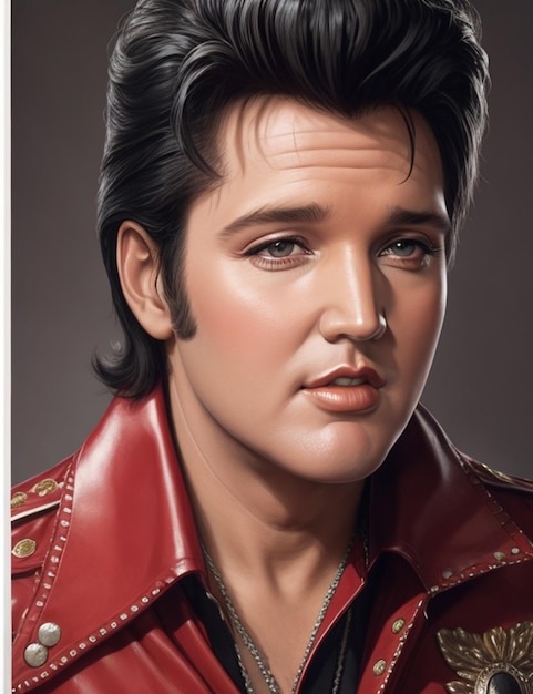 Retrato de Elvis Presley, el rey del rock and roll
