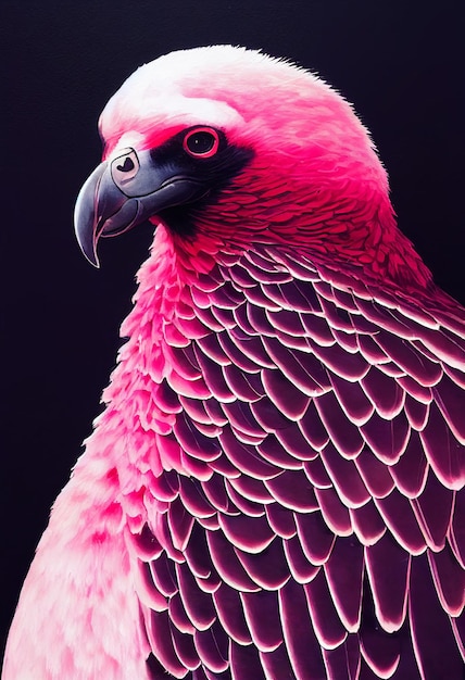 Foto retrato em aquarela de um lindo pássaro abutre