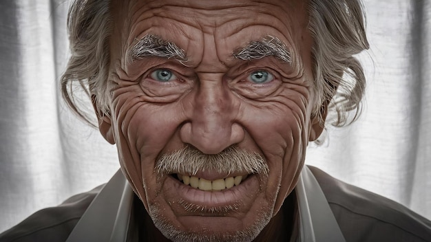 Retrato em close de um homem muito velho
