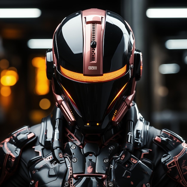 retrato em close do robocop