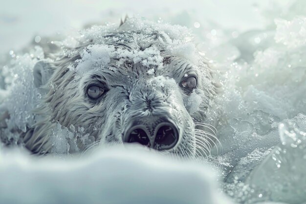 Retrato em close-up de um animal polar