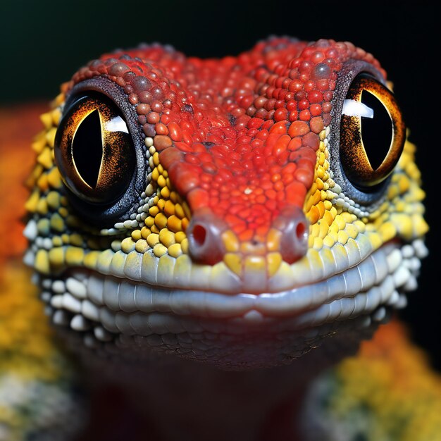 Foto retrato em close-up de um geco-leopardo hemidactylus